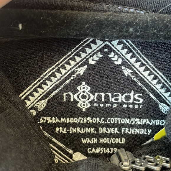 Nomads Hempwear / NWT black jacket Moto details small - Picture 7 of 7